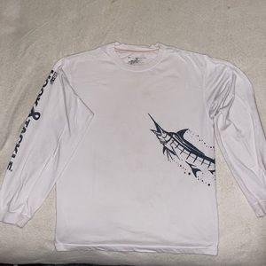 M Hook Tackle White Swordfish Long Sleeve Tee